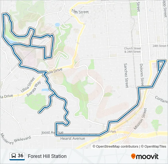 36 Bus Line Map