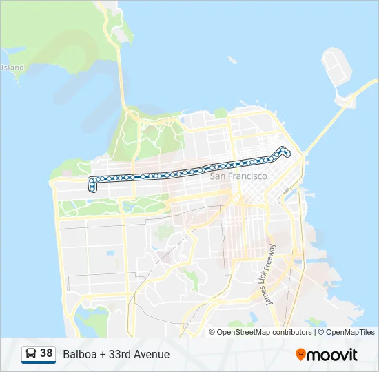 38 Bus Line Map