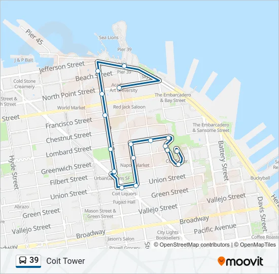 39 Bus Line Map