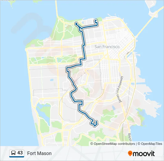 43 Bus Line Map
