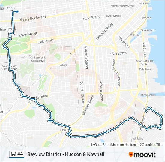 44 Bus Line Map