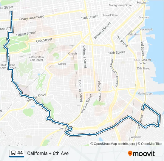 44 Bus Line Map