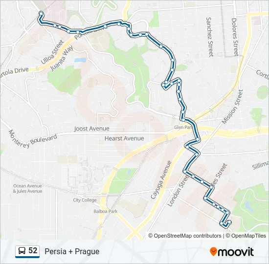 52 Bus Line Map