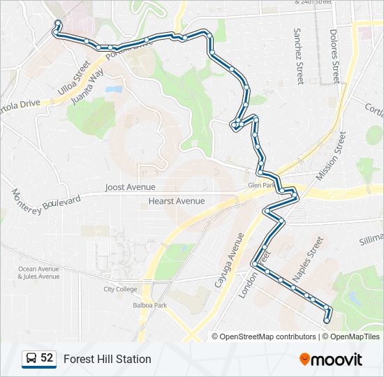 52 bus Line Map