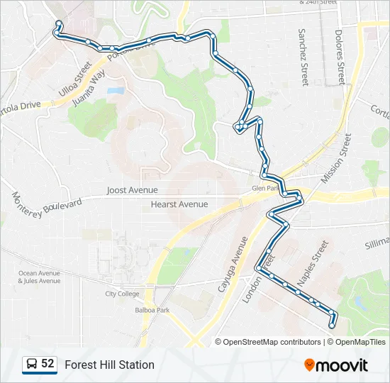 52 Bus Line Map