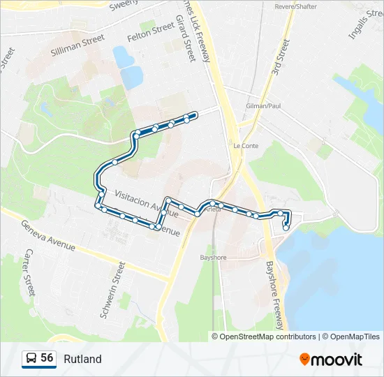 56 Bus Line Map