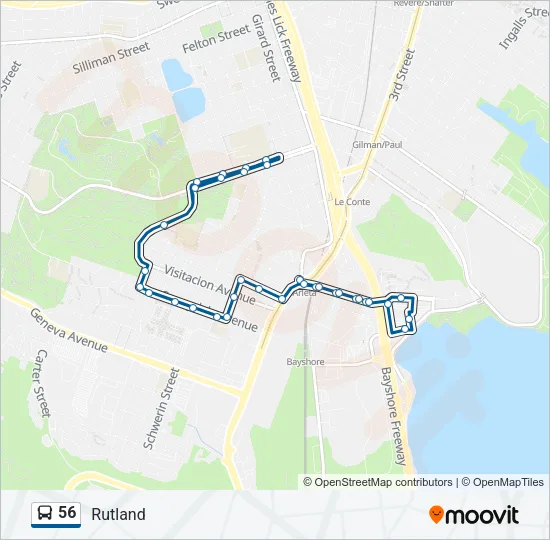 56 Bus Line Map