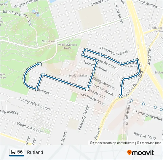 56 Bus Line Map