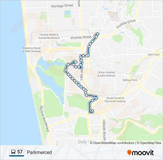 57 Bus Line Map