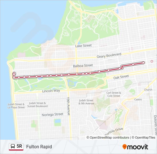 5R bus Line Map