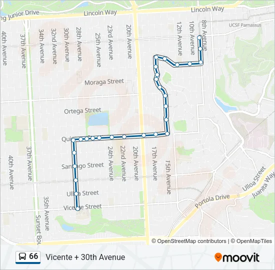 66 Bus Line Map
