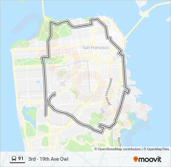 91 Bus Line Map