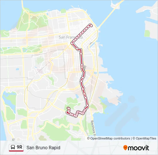 9R Bus Line Map