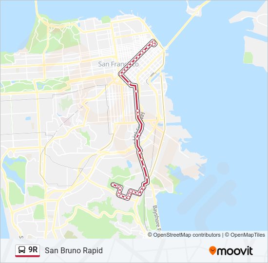 Mapa de 9R de autobús