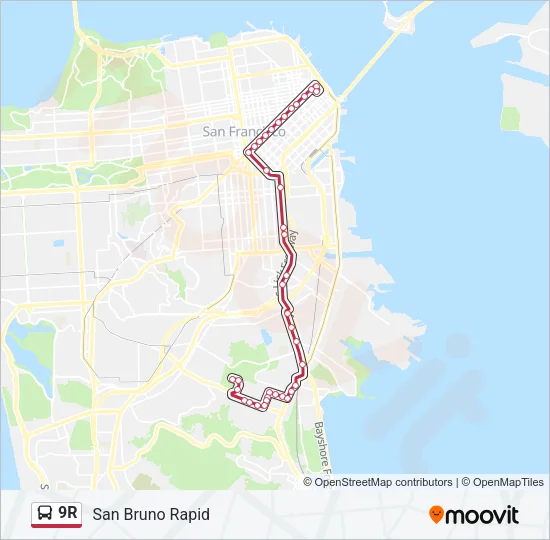 9R Bus Line Map