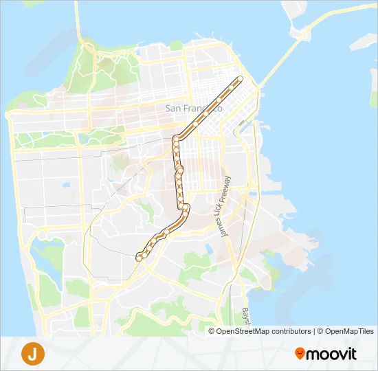 J Light Rail Line Map