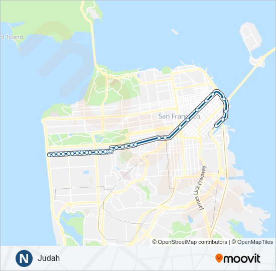 N Light Rail Line Map