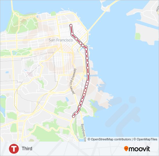 T Light Rail Line Map