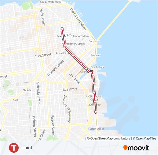 T Light Rail Line Map