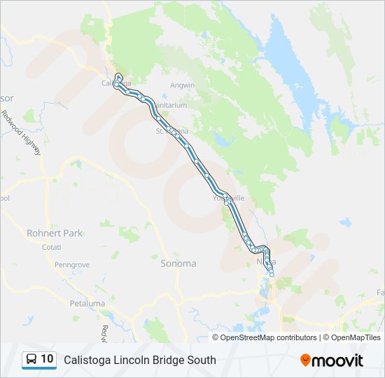 Directions To Calistoga California 10 Route: Schedules, Stops & Maps - Calistoga Lincoln Bridge South (Updated)