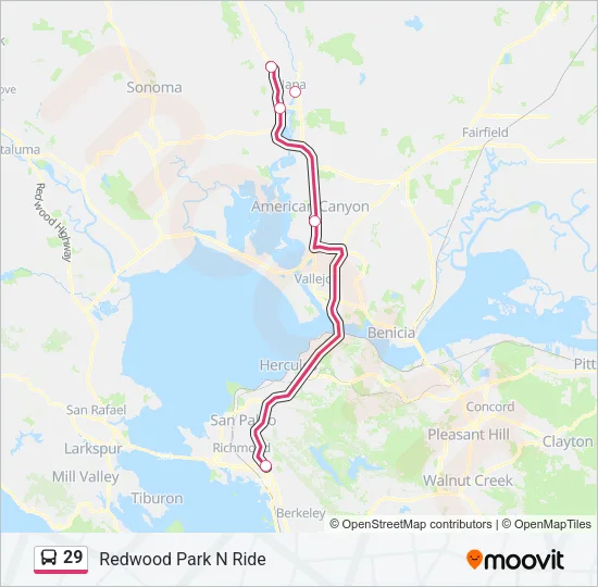 29 Bus Line Map