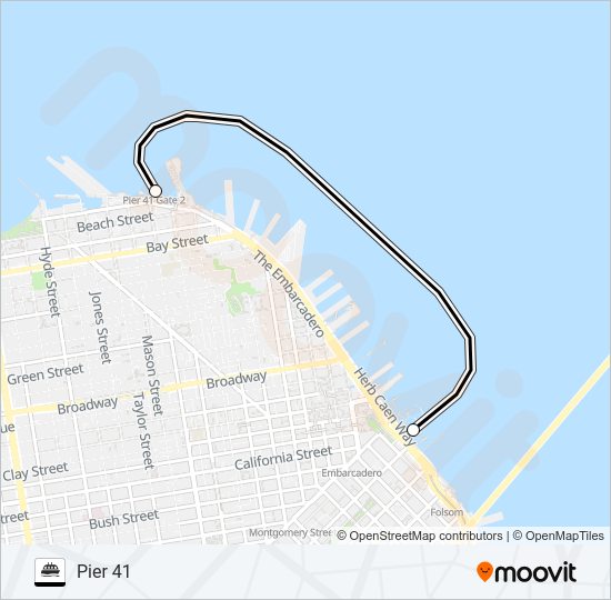 SAN FRANCISCO PIER 41 SHORT HOP Ferry Line Map