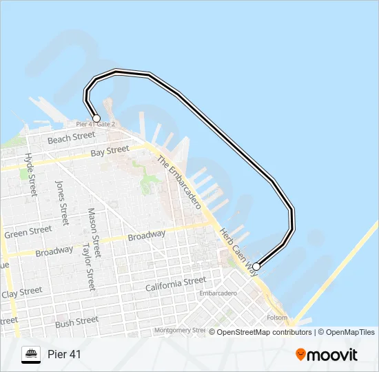 SAN FRANCISCO PIER 41 SHORT HOP Ferry Line Map