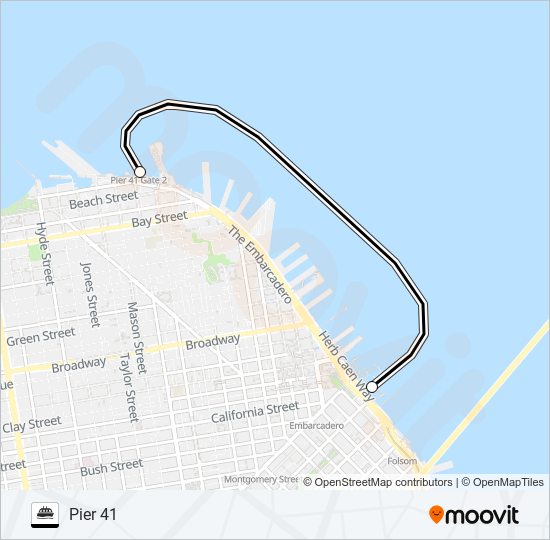SAN FRANCISCO PIER 41 SHORT HOP ferry Line Map