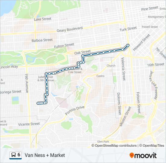 Mapa de 6 de autobús