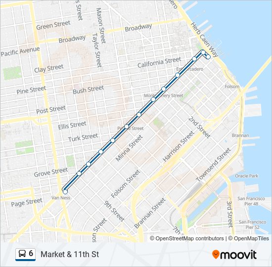 Mapa de 6 de autobús