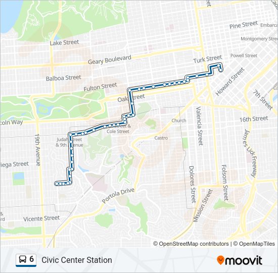 6 Bus Line Map
