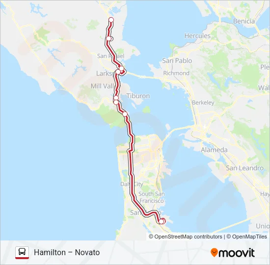 MARIN AIRPORTER Bus Line Map