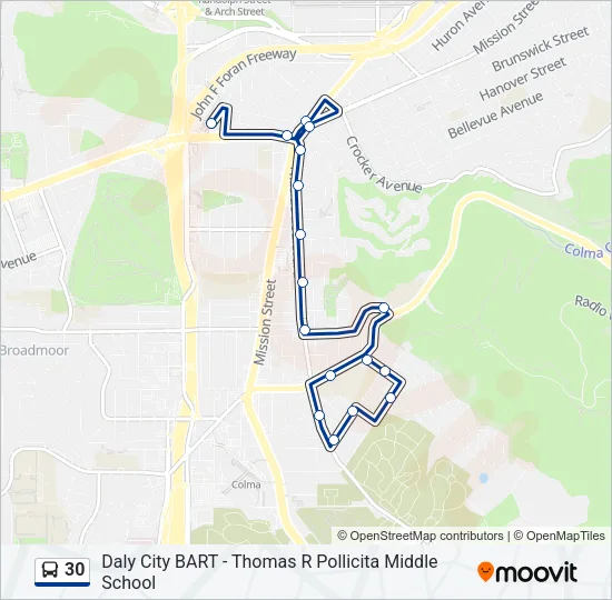 30 Bus Line Map
