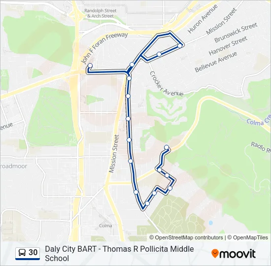 30 Bus Line Map