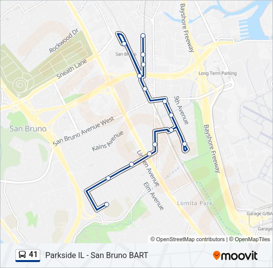 41 bus Line Map