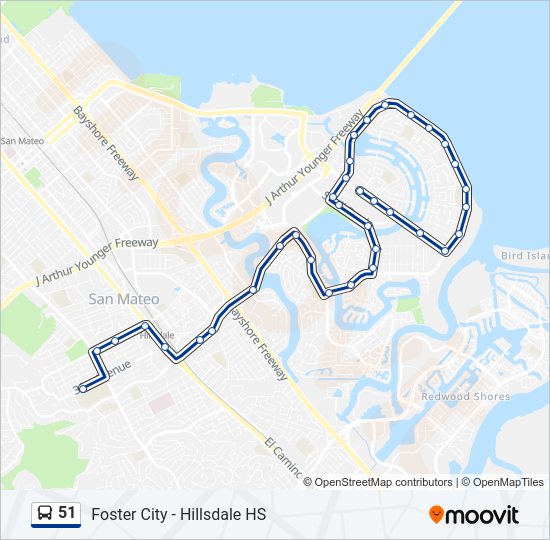 51 Bus Line Map