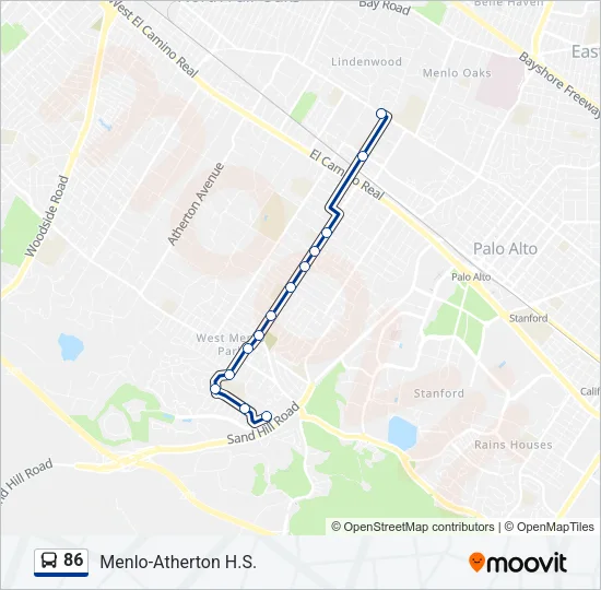 86 Bus Line Map