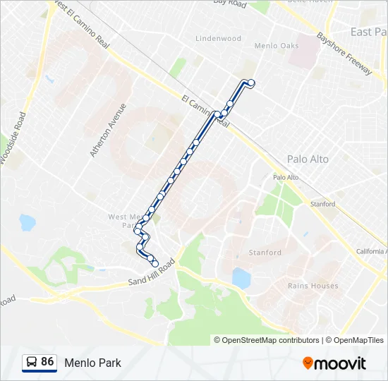 86 Bus Line Map