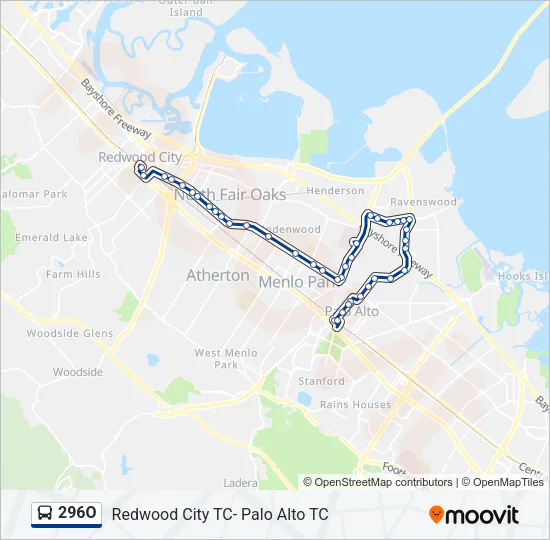 296O Bus Line Map