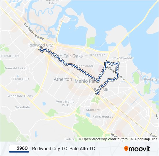 Mapa de 296O de autobús