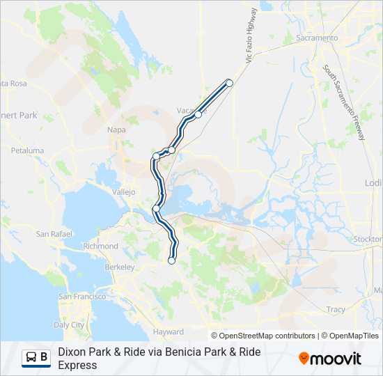 B Bus Line Map