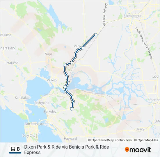 B Bus Line Map
