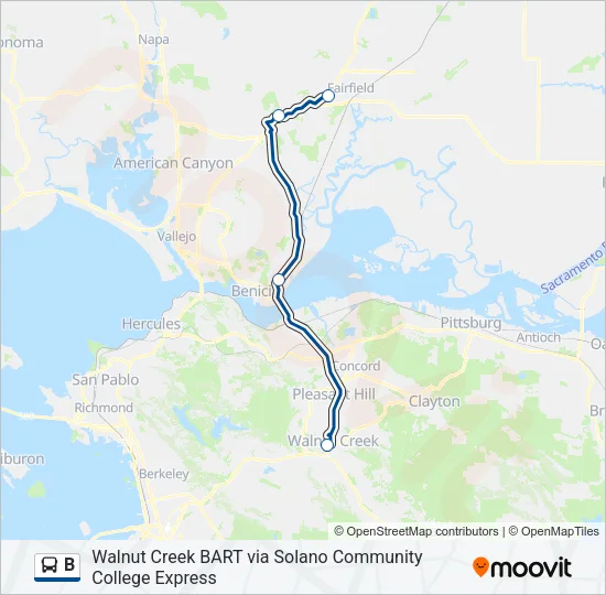 B Bus Line Map