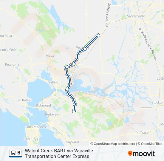 B Bus Line Map