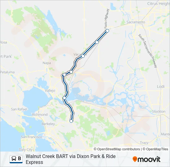 B Bus Line Map