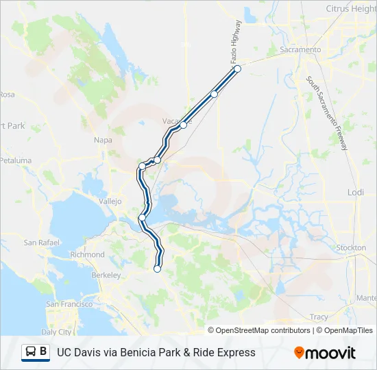B Bus Line Map