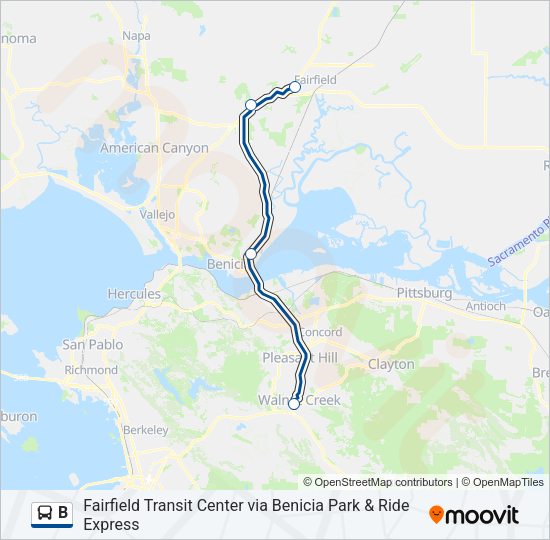 B Bus Line Map