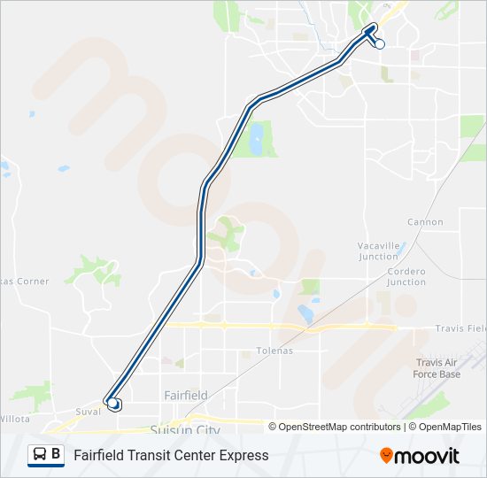 B Bus Line Map