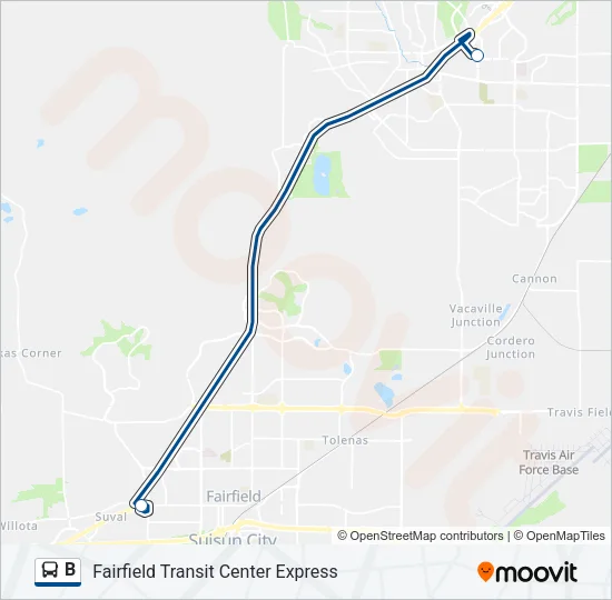 B Bus Line Map
