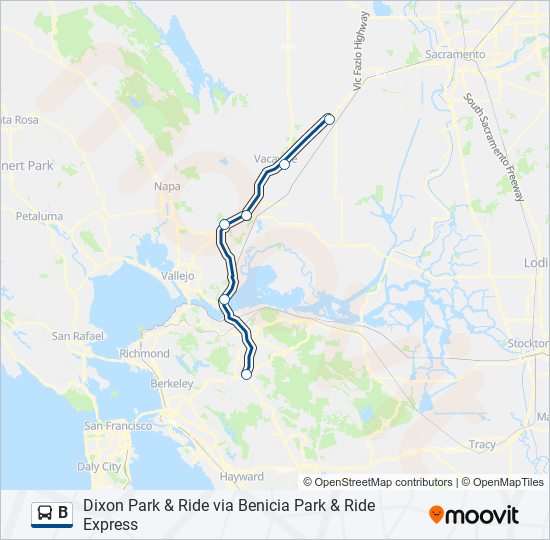 Ruta B: Horarios, Paradas Y Mapas - Dixon Park & Ride Via Benicia Park ...